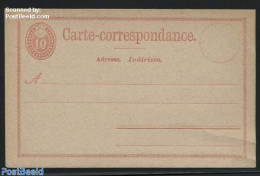 Switzerland 1875 Postcard 10c Red, Unused Postal Stationary - Brieven En Documenten