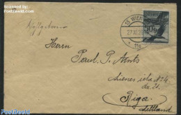 Austria 1928 Letter From Vienna To Riga, Postal History, Nature - Transport - Birds - Aircraft & Aviation - Briefe U. Dokumente