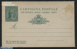 San Marino 1906 Reply Paid Postcard 15/0c (140x90mm), Unused Postal Stationary - Briefe U. Dokumente