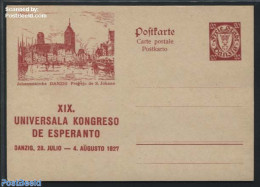 Germany, Danzig 1927 Illustrated Postcard, Esperanto, 20pf, Johanniskirche, Unused Postal Stationary, Science - Transp.. - Schiffe