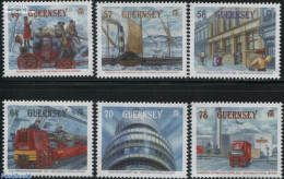 Guernsey 2016 500 Years Post 6v, Mint NH, Sport - Transport - Sailing - Post - Automobiles - Coaches - Aircraft & Avia.. - Segeln