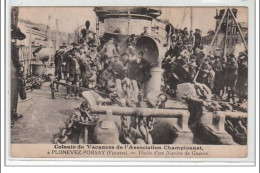 PLONEVEZ-PORSAY : Visite D'un Navire De Guerre - Colonie De Vacances De L'Association Championnet - Très Bon - Plonévez-Porzay