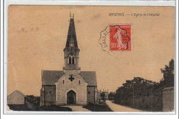 ORGERES : L'église Et L'hôpital - CARTE TOILEE - Très Bon état - Other & Unclassified