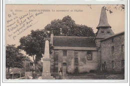 CREUSE : SAINT ALPINIEN : Le Monument Et L'église - Très Bon état - Autres & Non Classés