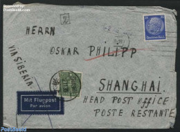 China (before 1949) 1939 Letter To Shanghai, Post Restante Rated In Shanghai, Postal History - Autres & Non Classés