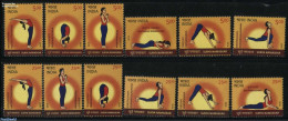 India 2016 Yoga, Surya Namaskar 12v, Mint NH, Sport - Sport (other And Mixed) - Unused Stamps