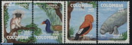 Colombia 1993 UPAEP, Endangered Animals 4v, Mint NH, Nature - Birds - Ducks - Monkeys - Sea Mammals - Colombia
