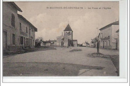 SAINT MAURICE DE GOURDANS - La Place Et L'église - Très Bon état - Zonder Classificatie