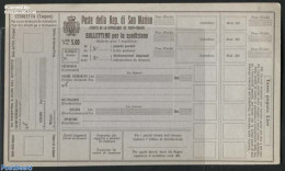 San Marino 1923 Parcel Card 5.00L, Unused Postal Stationary - Storia Postale