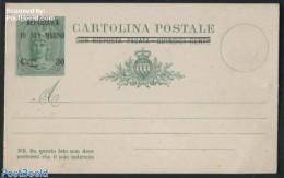 San Marino 1924 Postcard 30Cmi On Quindici Cmi, Front Card, Unused Postal Stationary - Covers & Documents