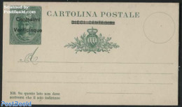 San Marino 1921 Postcard Venticinque Cmi On Dieci Cmi, Thick Cardboard, Unused Postal Stationary - Covers & Documents