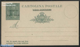 San Marino 1921 Venticinque Cmi On Dieci Cmi, Thin Cardboard, Unused Postal Stationary - Lettres & Documents
