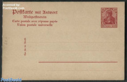 Germany, Empire 1902 Reply Paid Postcard 10/10pf, Unused Postal Stationary - Covers & Documents