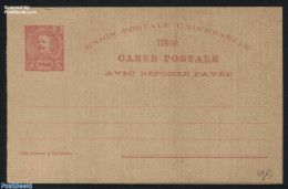 Timor 1903 Reply Paid Postcard 5/5 Avos Rosa, Unused Postal Stationary - Osttimor