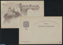 Timor 1898 Illustrated Postcard, 3 Avos, Castello Da Pena, Cintra, Unused Postal Stationary - Timor Oriental