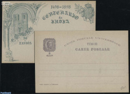 Timor 1898 Illustrated Postcard, 3 Avos, Lisboa, Unused Postal Stationary - Oost-Timor