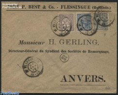 Netherlands 1899 Letter From Vlissingen To Anvers, Mixed Postage, Postal History - Lettres & Documents