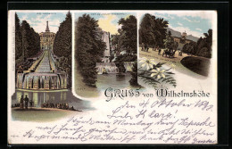 Lithographie Kassel, Wilhelmshöhe, Cascaden, Aquaduct-Wasserfall  - Kassel