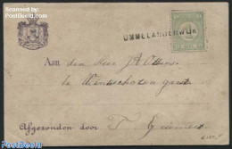 Netherlands 1890 Postcard With Langstempel Ommelanderwijk, Postal History - Covers & Documents