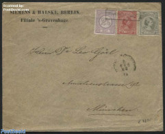 Netherlands 1892 Letter From S-Gravenhage To Muenchen (D), Postmark: Boxed S-Gravenhage, Postal History - Covers & Documents