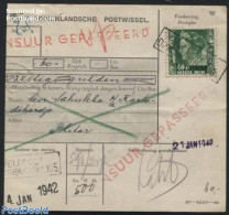 Netherlands Indies 1942 Money Order, Fieldpost, Postal History, History - World War II - 2. Weltkrieg