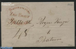 Netherlands Indies 1853 Ship Letter, Zeebrief To Batavia, Postal History, Transport - Ships And Boats - Bateaux