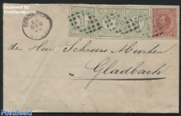 Netherlands 1890 Letter From Dordrecht To Gladbach With Mixed Postage, Postal History - Brieven En Documenten