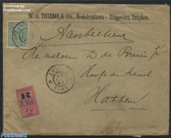 Netherlands 1897 Registered Letter From Zutphen To Hattem, Postal History - Cartas & Documentos