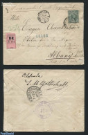 Netherlands 1896 Registered Letter Rrom Amsterdam To Albany (USA), Postal History - Lettres & Documents