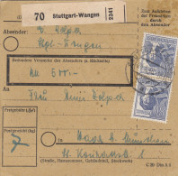 Paketkarte 1948: Stuttgart-Wangen Nach Haar, Wertkarte - Briefe U. Dokumente