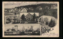 AK Westheim, Kurhotel Westheim, Bahnhofrestaurant, Kirche  - Autres & Non Classés