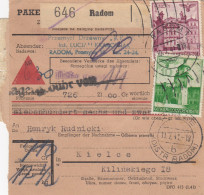GG: Inlandspaketkarte Radom Nach Kielce Als Nachnahme Mit Lagergebühr - Ocupación 1938 – 45