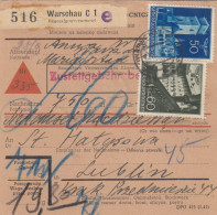 GG: Inlandspaketkarte Warschau, Nachnahme, Lagergebühr 60Gr, Lublin - Ocupación 1938 – 45