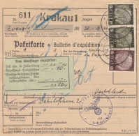 GG Auslandspaketkarte Krakau Nach Schweinfurt, Wertangabe, Zollgebühr - Bezetting 1938-45