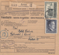 GG Auslandspaketkarte Bochnia Nach Salzwedel, Inhalt Wehrmachtsgut - Occupation 1938-45