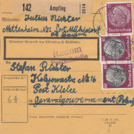 GG DR-GG: Paketkarte Ampfing Nach Kielce - Radom Postzollstelle !!! - Occupation 1938-45