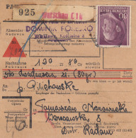 GG: Inlandspaketkarte Nachnahme Warschau Nach Tomaszow, MeF MiNr. 79 - Occupazione 1938 – 45