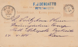 Ungarn: 1884: Ganzsache Peterwardein Nach Wien - Andere & Zonder Classificatie