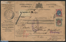 Netherlands 1912 Parcel Card From Noordwijk To Braaskov (Denmark), Via Hamburg, Postal History - Cartas & Documentos