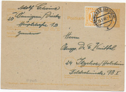 Ganzsache Wenningen 1946 Nach Itzehoe, P905 - Storia Postale