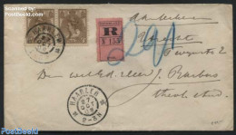 Netherlands 1900 Registered Letter With Pair Of 7.5c Stamp, Postal History - Cartas & Documentos