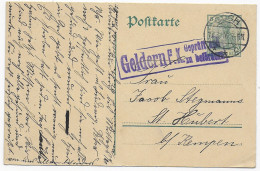 Ganzsache Goch Nach St. Hubert/Kempen; Zensur Geldern - Cartas & Documentos