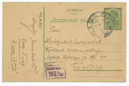 Ganzsache Serbien P5, Zensur 1944 - Occupation 1938-45