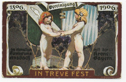 Ansichtskarte In Treue Fest, 1906, Ansbach Nach Berlin - Covers & Documents