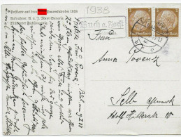 Landpoststempel Buach A. Forst, über Lichtenfels, 1938 Nach Selb - Storia Postale