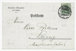 Postkarte Bavaria Brauerei Altona, 1913 Nach Leipzig - Briefe U. Dokumente