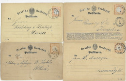 4x Postkarte Um 1873/74 Schwelm, Saarbrücken, Schmalkhalden,  - Covers & Documents