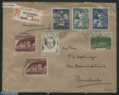 Netherlands 1947 Registered Letter From Wassenaar To Bennebroek With NVPH 450+453+454+429+430, Postal History - Lettres & Documents