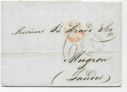 Hamburg: Brief 1866 Nach Mugron, Frankreich, Seltener T&T Stempel - Lettres & Documents