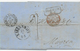 Brief Kopenhagen Nach Mugron, Frankreich, 1861 über Bordeaux Und Hamburg T&T - Autres & Non Classés